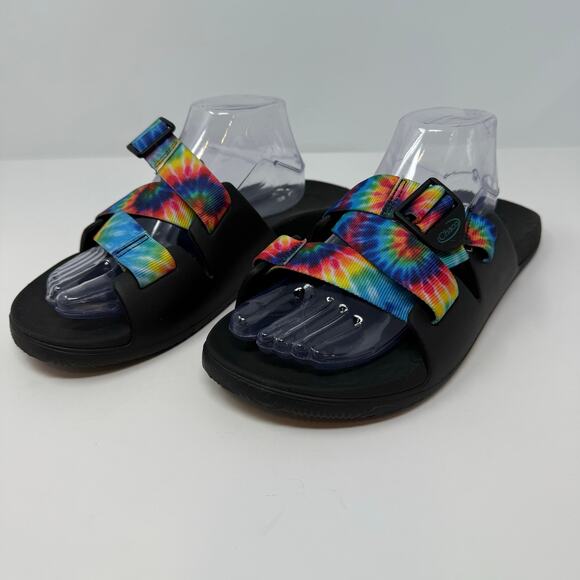 Chaco Chillos Slide Sandals Men's 11 Rainbow Tie Dye Comfort Sandal Hippie Boho - Picture 3 of 9